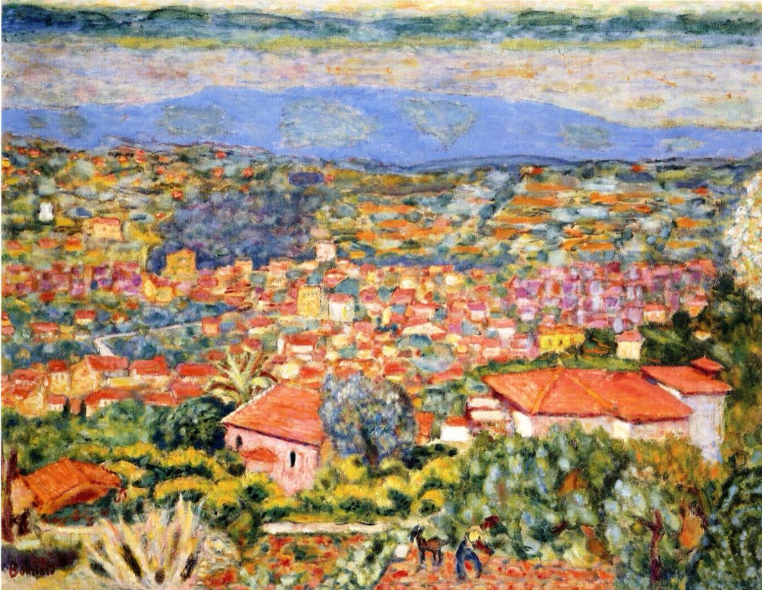Pierre Bonnard, Vue du Cannet, toits, 1942